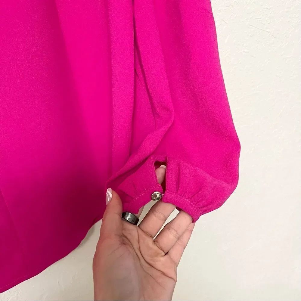 Chic Pink Ruffle Blouse - Picture 6 of 10